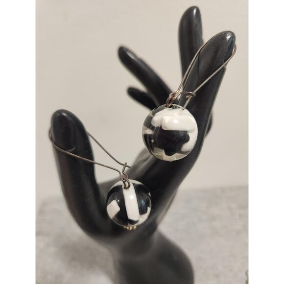 Long Dangle Earrings Marble Style Drop Earrings - Picture 1 of 10